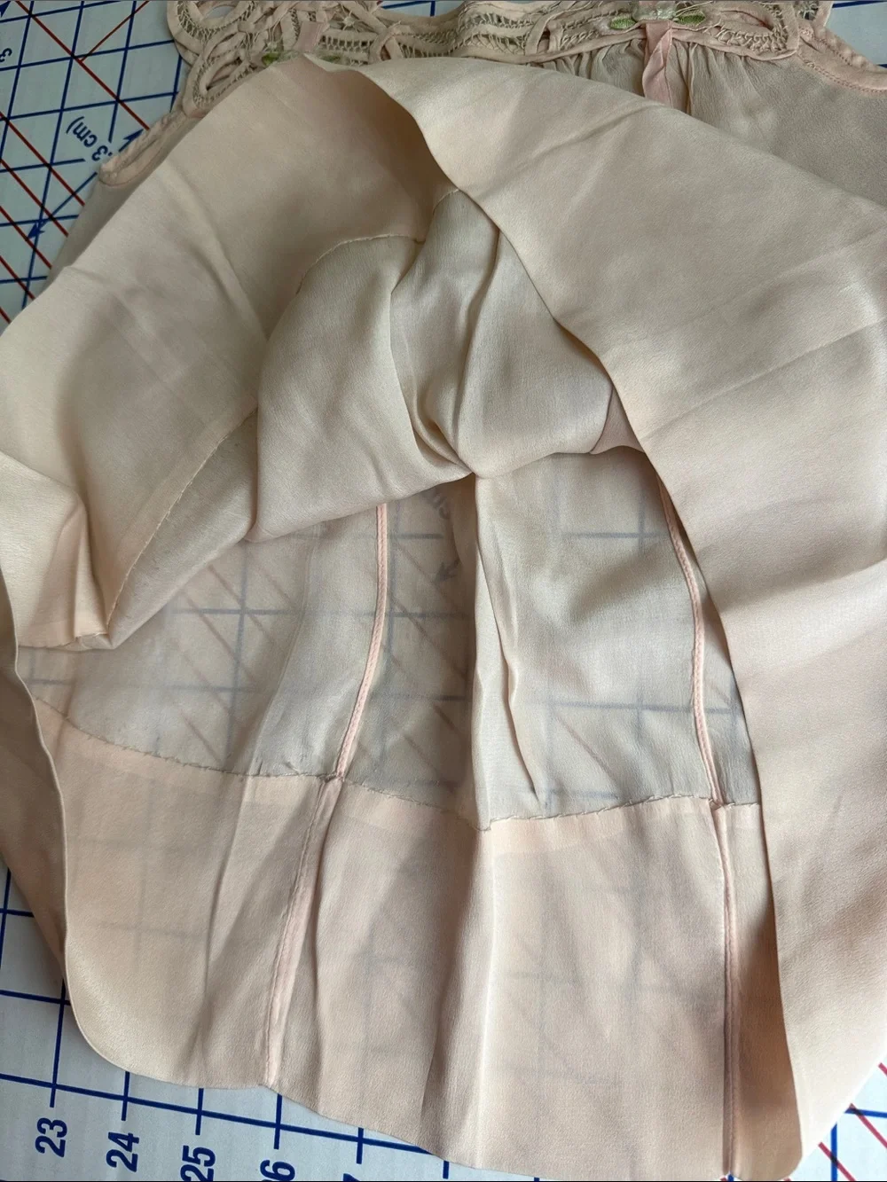 Antique c.1915–1925 Silk Baby Dress Tape Lace Pink Ribbonwork Heirloom Display
